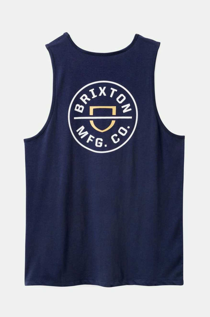 Brixton Crest Tank Top - Washed Navy/Off White