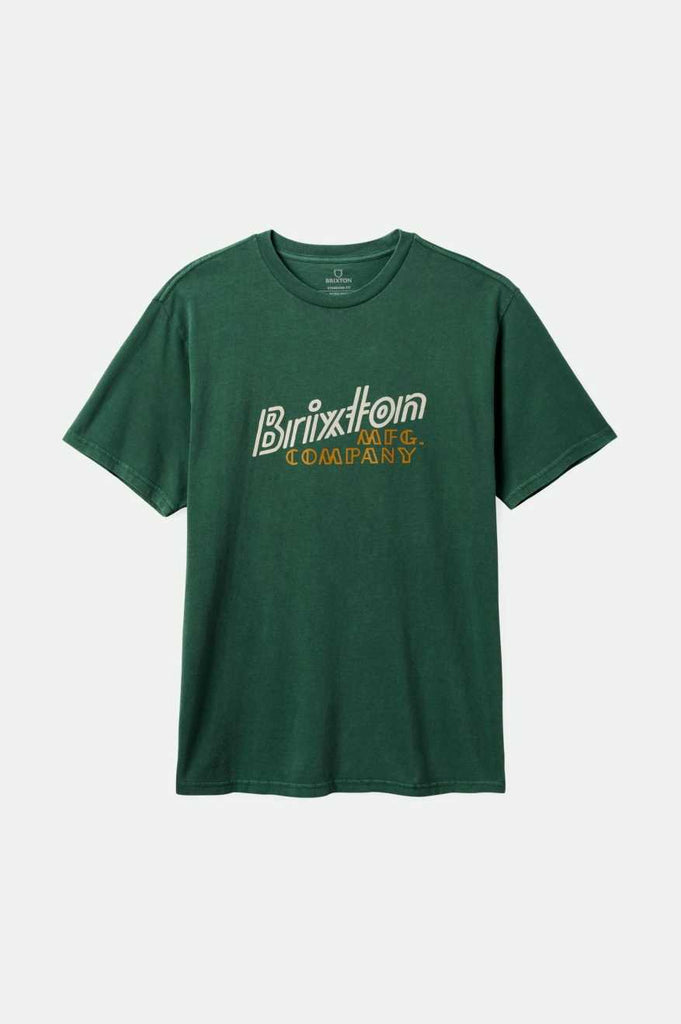 Brixton Gustin S/S Standard T-Shirt - Trekking Green Worn Wash