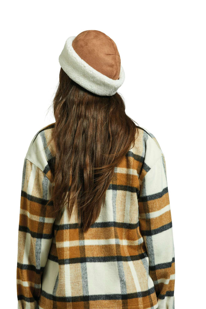 Brixton Unisex Ginsburg Hat - Toffee/Off White | Back fit