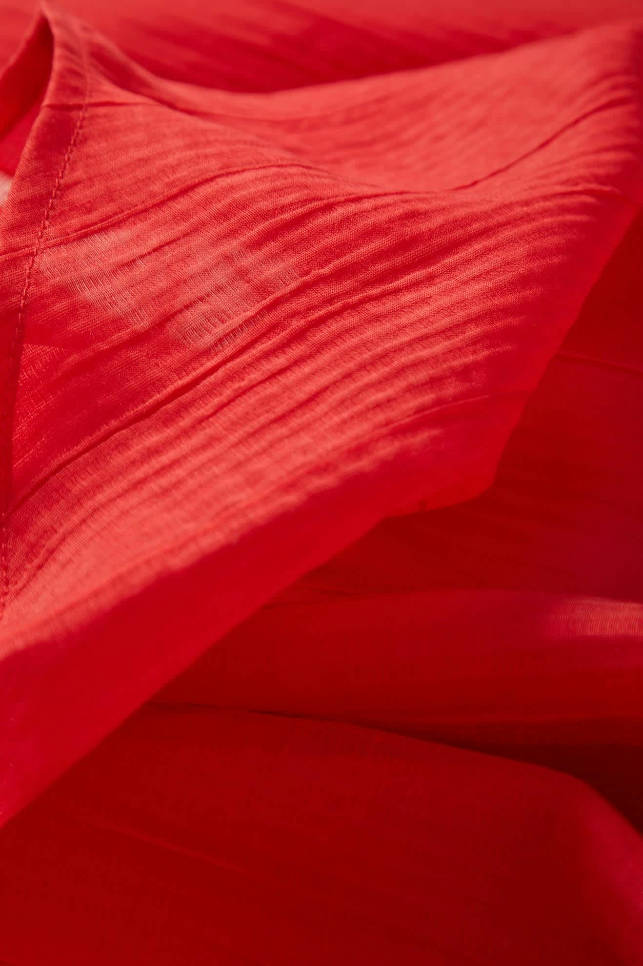 Women's East Side Boxy L/S Button Down in the color Crimson - Additional Laydown image