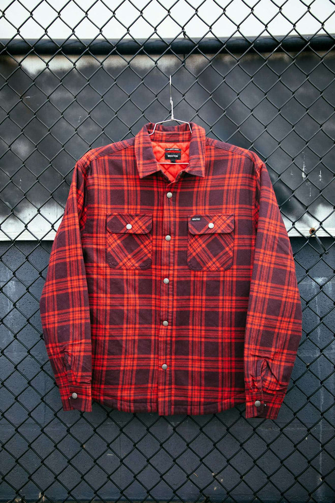 Extra Laydown Image 1 | Bowery Quilted L/S Flannel - Bright Red/Mahogany