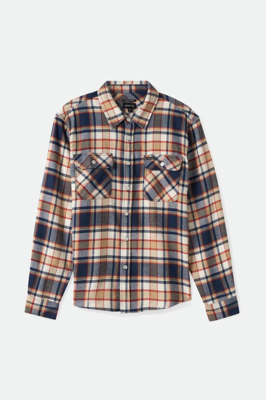 Bowery L/S Flannel - Washed Navy/Barn Red/Off White