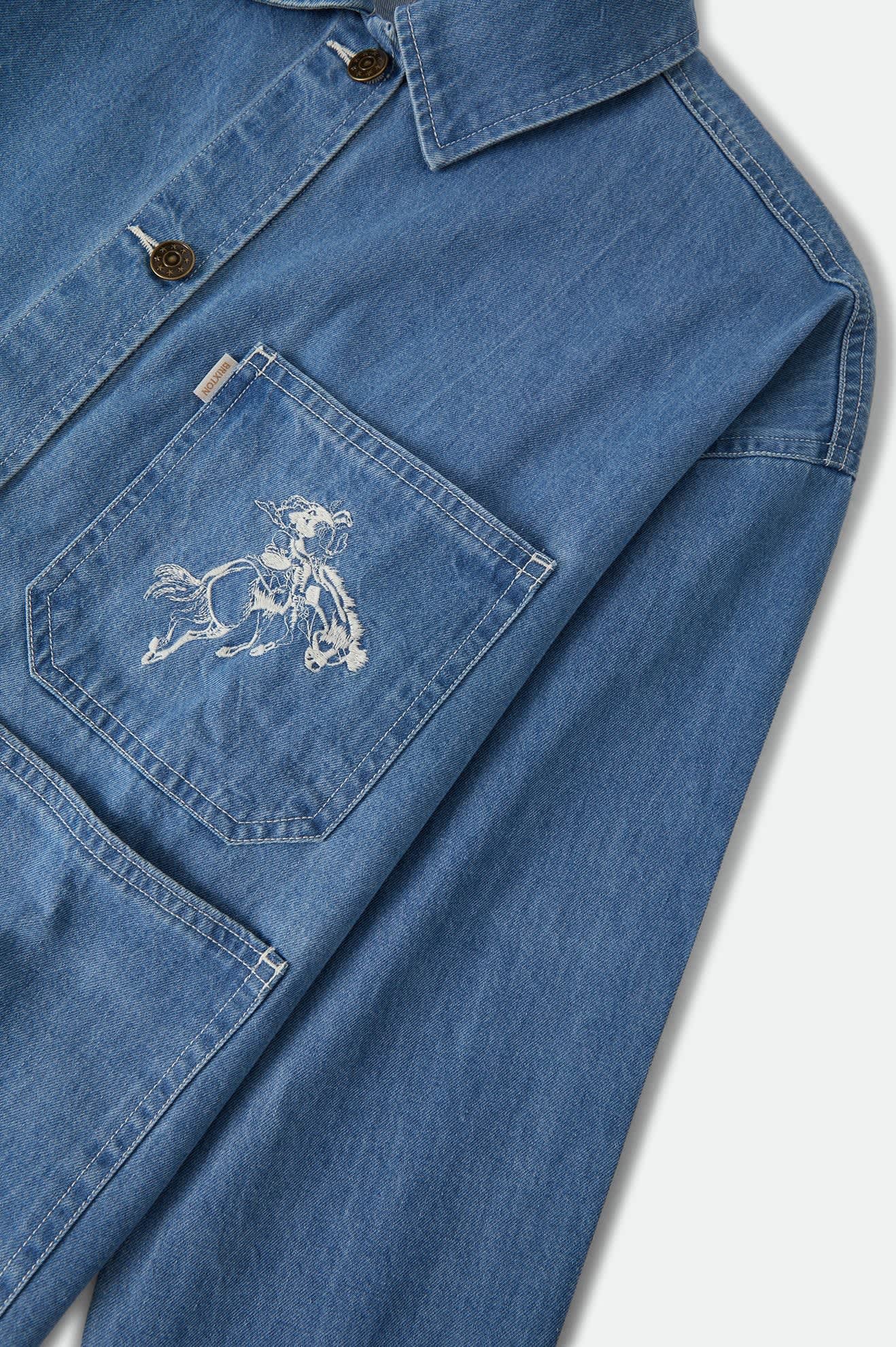 Women's Barn Jacket in the color Light Stone Wash - Additional Laydown image