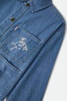 Women's Barn Jacket in the color Light Stone Wash - Additional Laydown image