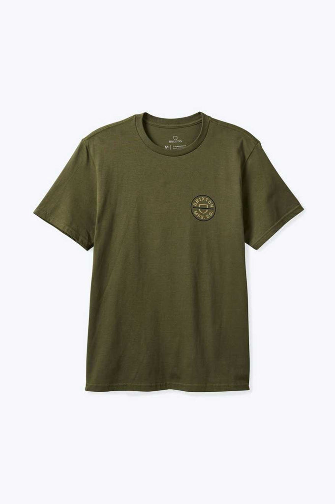 Brixton Crest II S/S Standard T-Shirt - Ivy Green/Sand/Navy