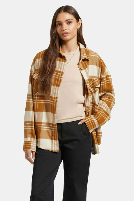 Bowery Women's Classic L/S Flannel - Washed Copper/Whitecap