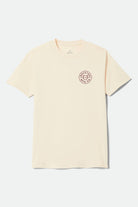 Men's Crest Short Sleeve Standard T-Shirt in the color Cream/Mahogany - Front Product View