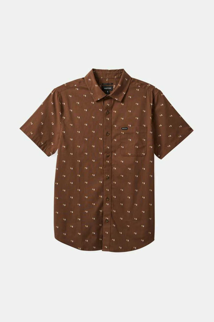 Brixton Charter Print S/S Woven Shirt - Pinecone Brown/Tipping Square