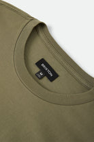 Men's Brixton Baseline Relaxed T-Shirt in the color Olive Surplus Vintage Wash - Additional Laydown image