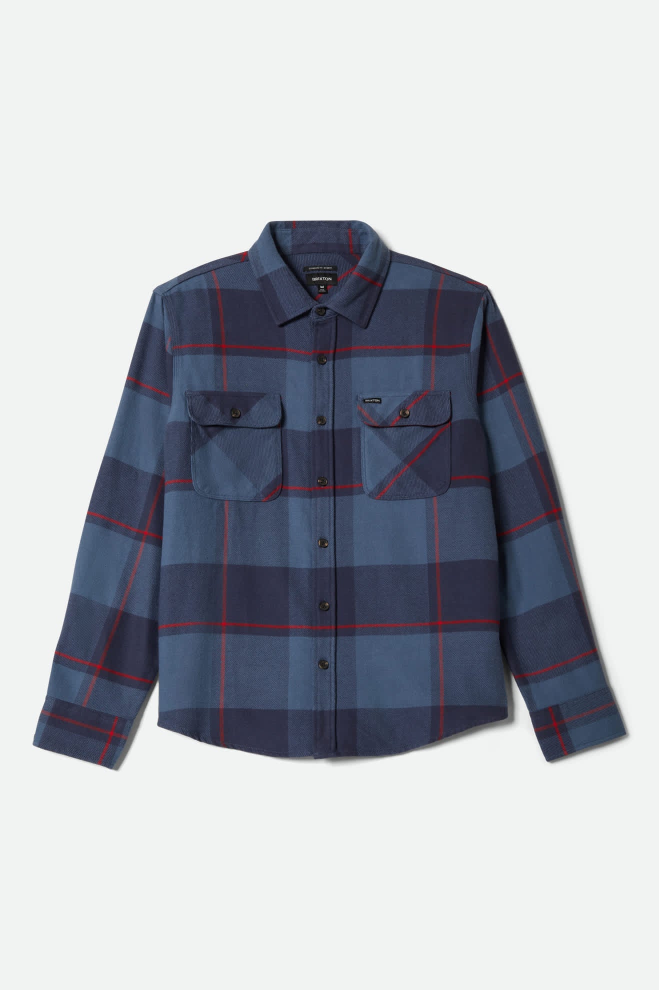 Men's Bowery Flannel in the color Bering Sea/Mood Indigo/Adrenaline Rush - Front Product View