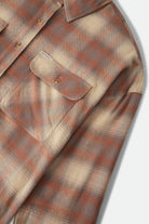 Women's Bowery Crop Women's Overshirt in the color Soft Tan Window Plaid - Additional Laydown image