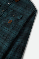 Men's Builders Bowery Stretch Water Resistant Flannel in the color Night Sage/Black - Additional Laydown image