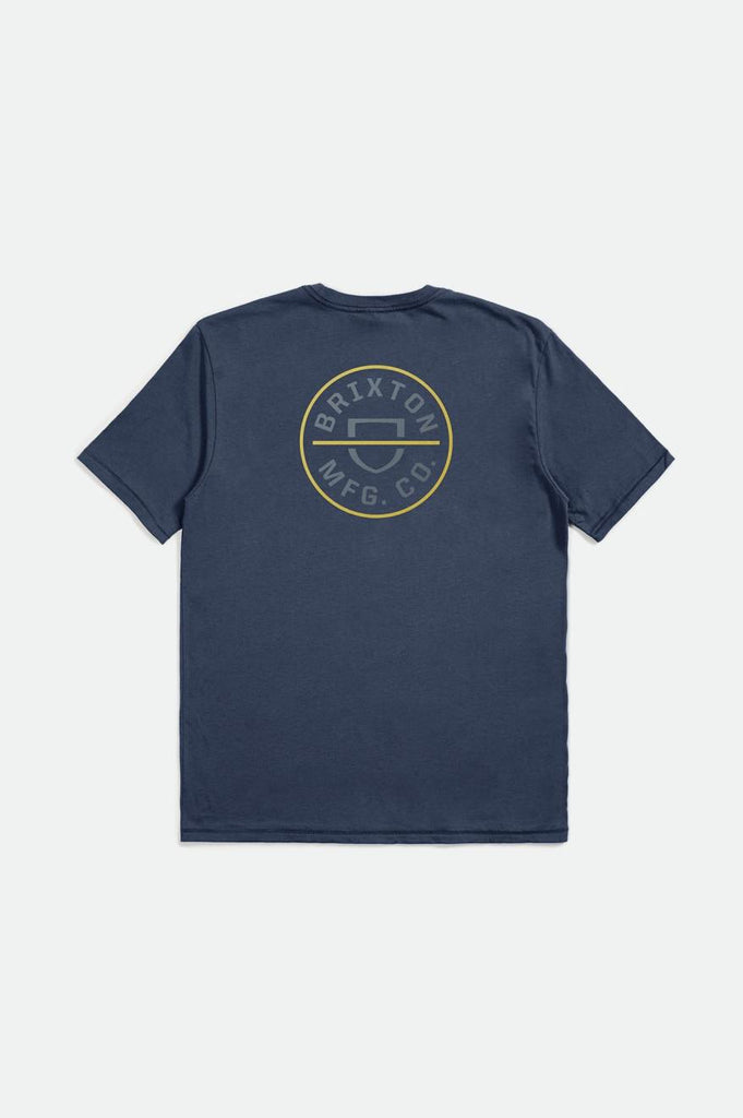 Brixton Crest II S/S Standard Tee - Washed Navy/Chinois Green/Acacia