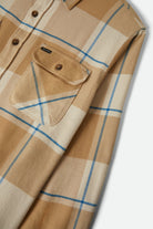 Men's Bowery Flannel in the color Whitecap/Sand/Cyber Blue - Additional Laydown image