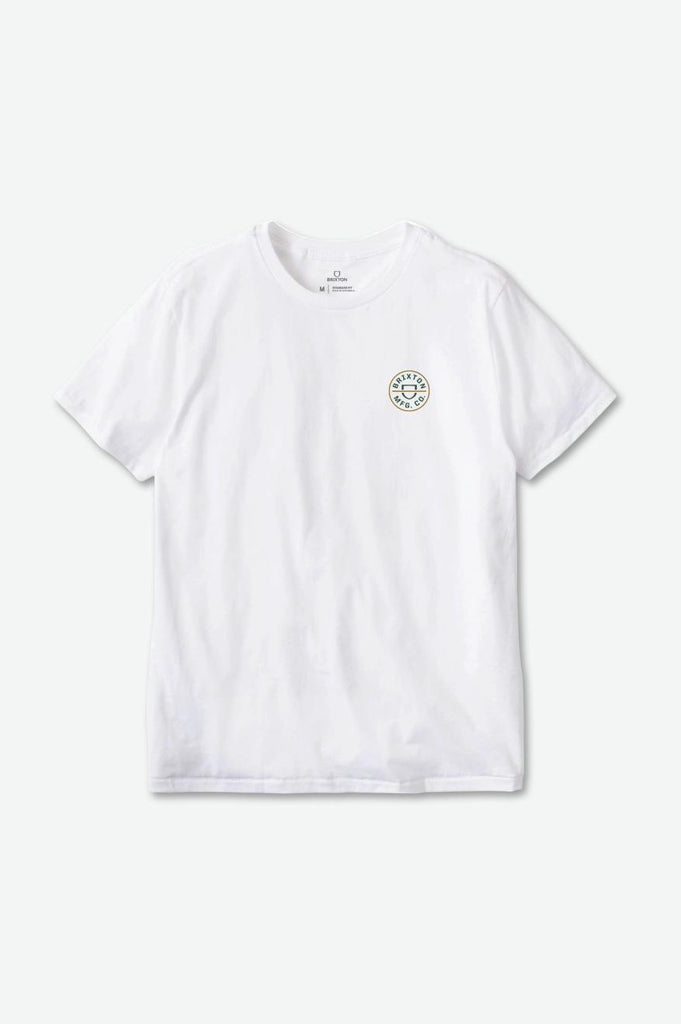 Brixton Crest II S/S Standard Tee - White/Pine Needle/Golden Brown