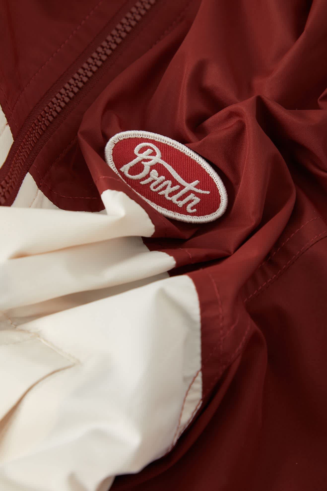 Women's Parsons Lightweight Hooded Windbreaker in the color Dark Brick/Whitecap - Additional Laydown image