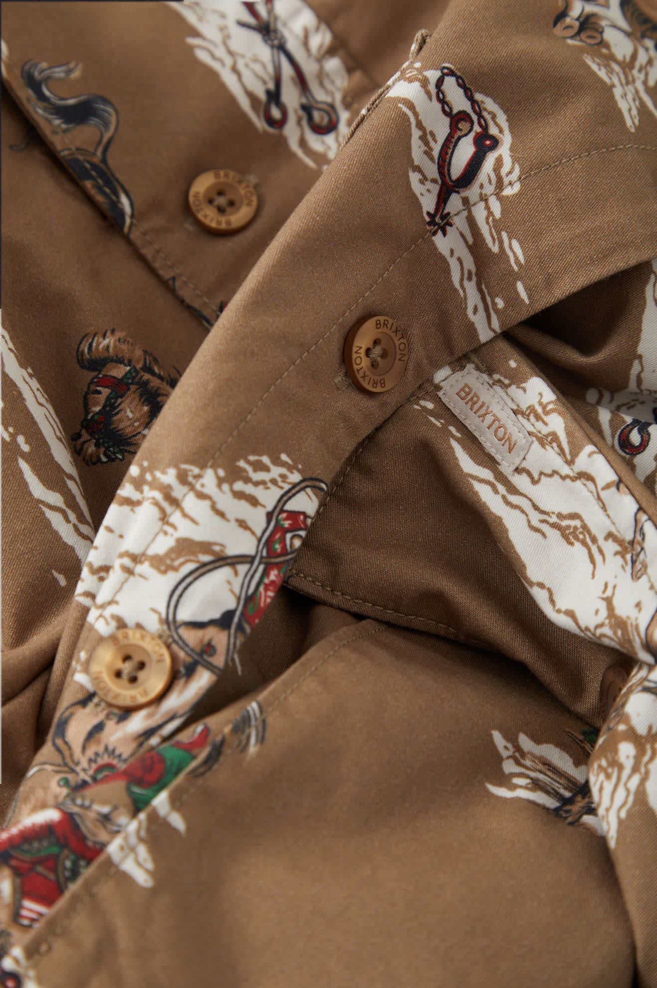 Women's Utopia Overshirt in the color Mid Century Cowboy Print - Additional Laydown image