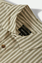 Men's Charter Print S/S Shirt in the color Whitecap/Ivy Green Stripe - Additional Laydown image