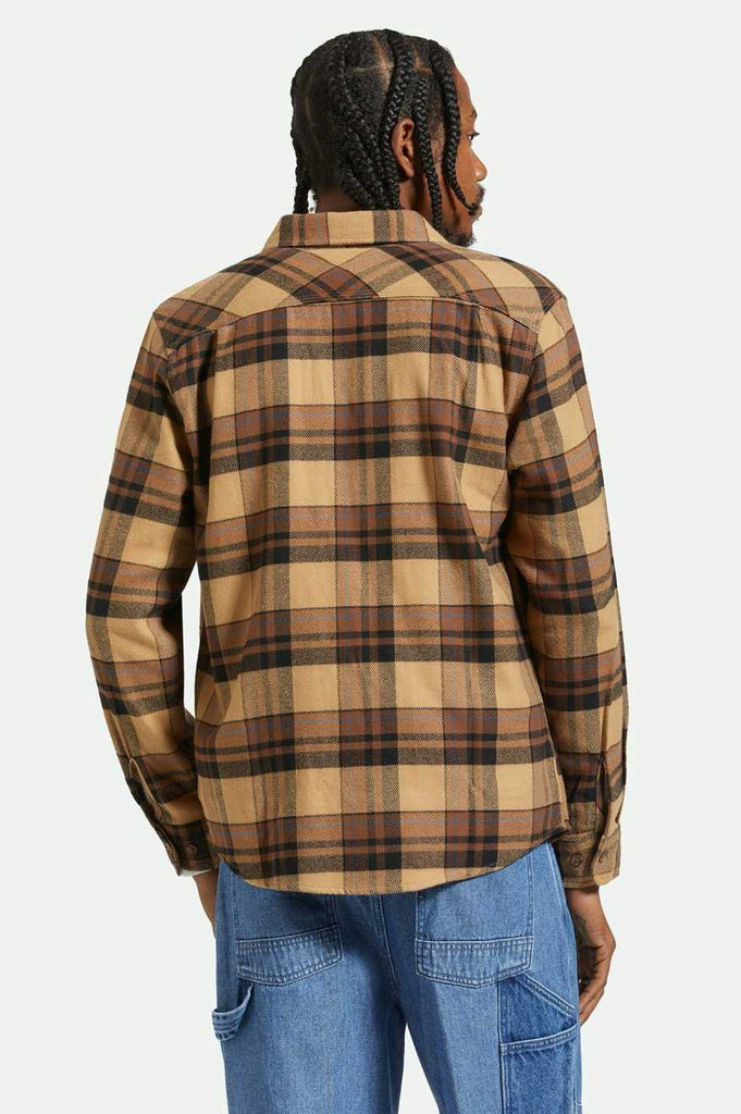 Brixton Bowery L/S Flannel - Tigerʼs Eye/Pinecone Brown/Washed Black