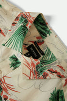 Men's Charter Print S/S Shirt in the color Vintage Palm Print - Additional Laydown image