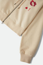 Women's Kissing Hearts Zip Hood in the color Whitecap - Additional Laydown image
