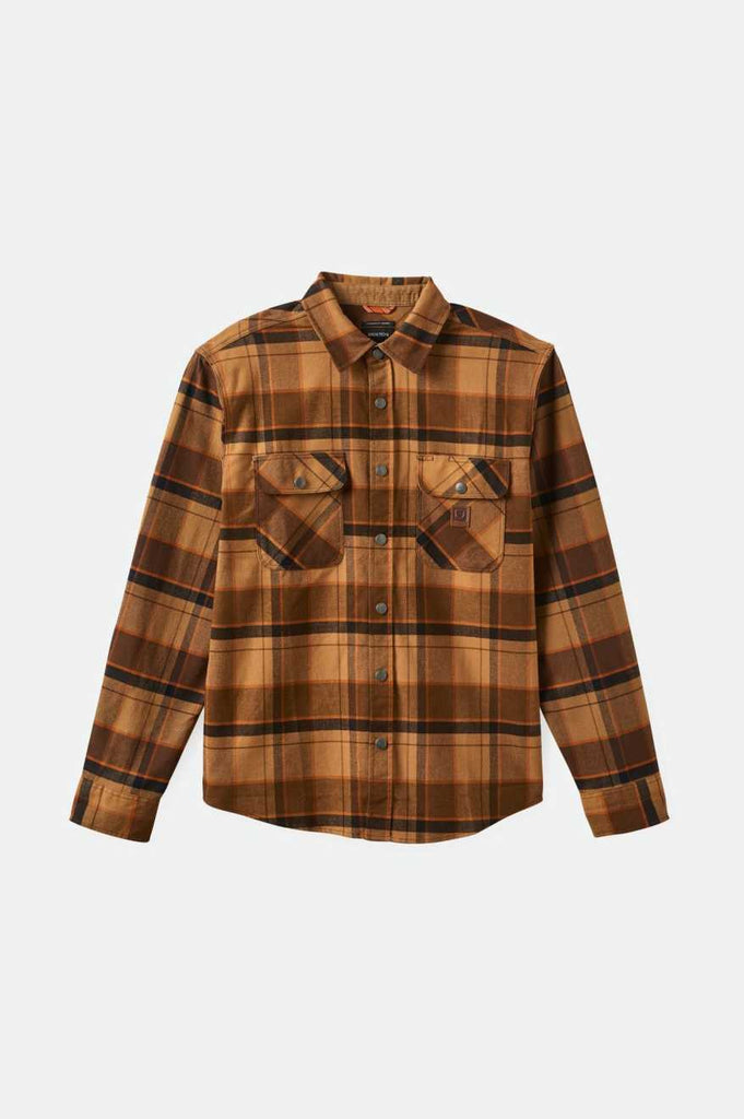 Brixton Builders Bowery Stretch Water Resistant L/S Flannel - Burro Brown/Pinecone Brown/Black