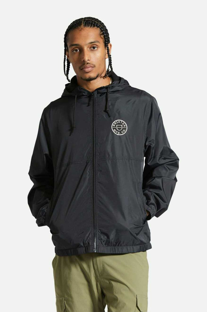 Brixton Claxton Crest Lightweight Jacket - Black/Black