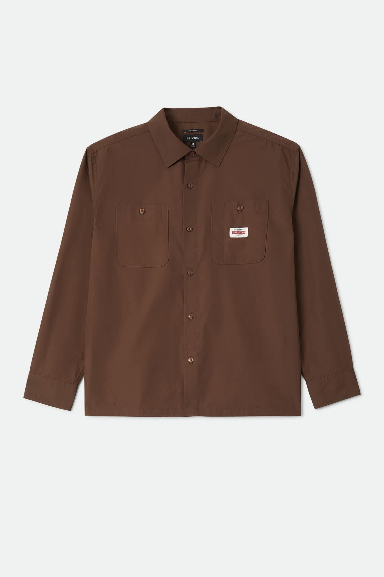 Men's Trademark Long Sleeve Shirt in the color Walnut Brown - Front Product View