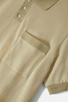 Men's Weekend Herringbone S/S Polo in the color Whitecap/Elm - Additional Laydown image