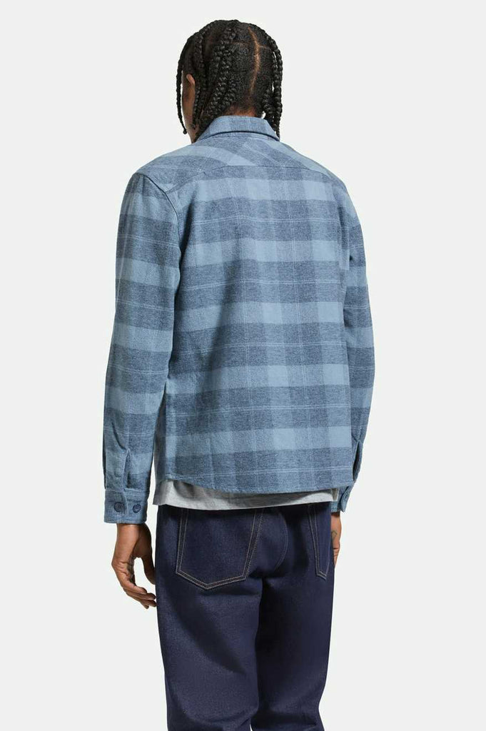 Brixton Bowery Heavyweight L/S Flannel - Mirage Blue/Washed Navy