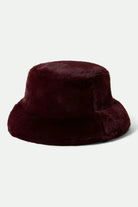 Women's Dion Packable Winter Bucket Hat in the color Port - Front Product View