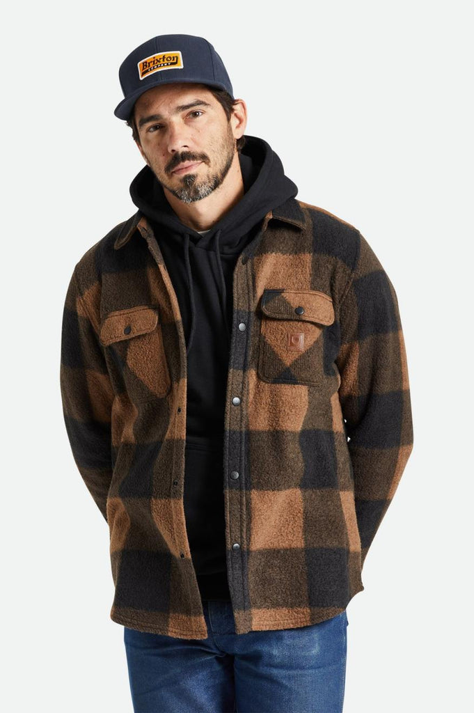 Brixton Bowery Arctic Stretch Fleece - Bison/Black