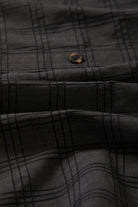 Men's CRU Oxford Plaid Relaxed S/S Shirt in the color Charcoal/Black Plaid - Additional Laydown image