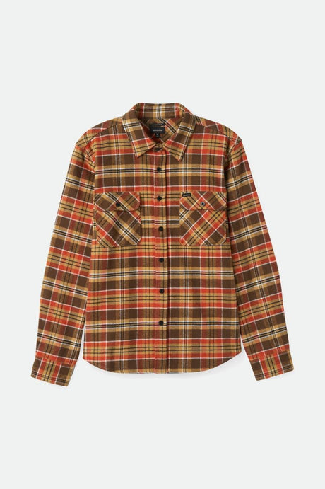 Bowery Heavyweight L/S Flannel - Desert Palm/Antelope/Burnt Red