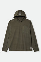 Men's Journey Long Sleeve Sun Hoodie in the color Olive Tiger Camo - Front Product View