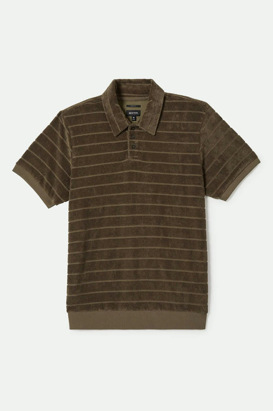 Men's Weekend Terry Cloth S/S Polo in the color Ivy Green - Front Product View