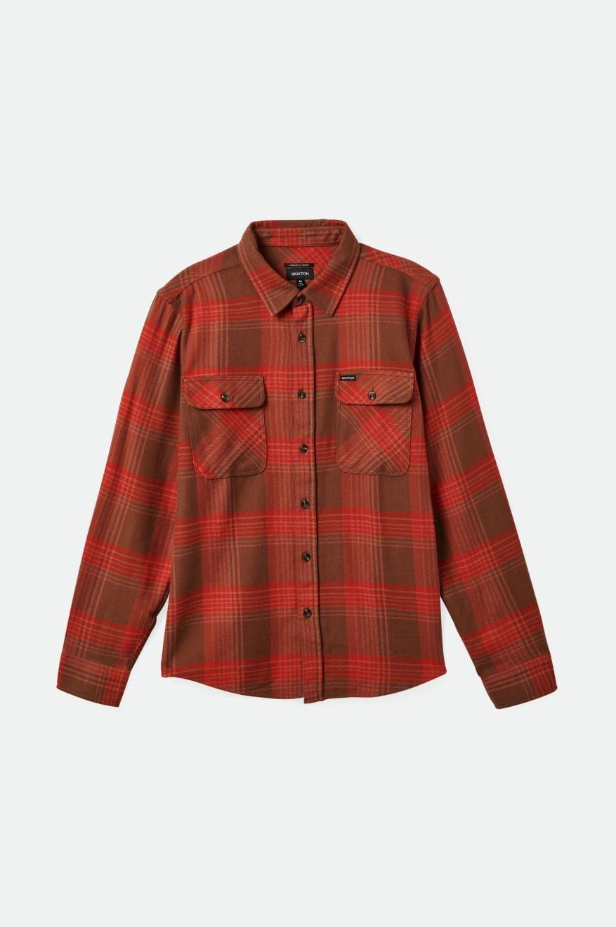 Bowery Flannel - Barn Red/Bison – Brixton Canada