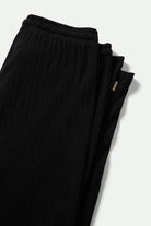 Women's Pointelle Lounge Pant in the color Black - Additional Laydown image