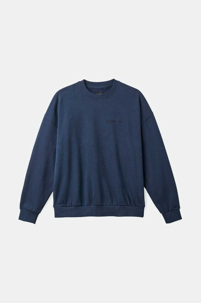 Brixton Embroidered Heavyweight Oversized Crew - Washed Navy