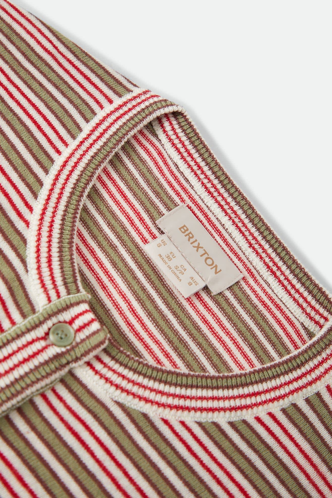 Women's Bixby Lightweight Cardigan in the color Green Multi Stripe - Additional Laydown image