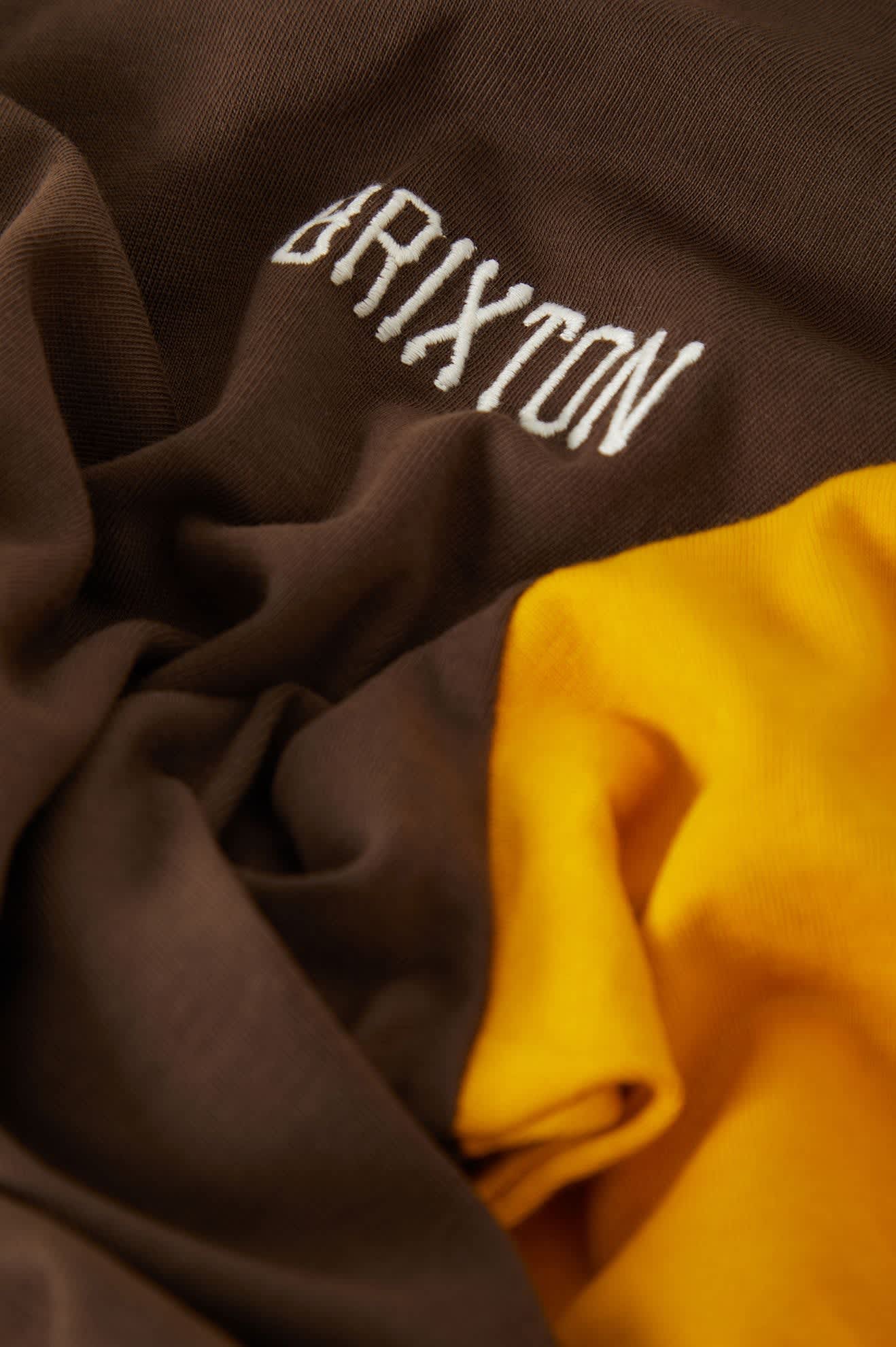 Men's Boxy Baseball T-Shirt in the color Walnut Brown/Golden Hour - Additional Laydown image