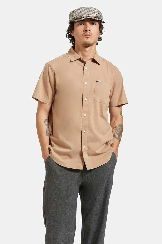 Brixton Charter Sol Wash S/S Woven Shirt - Burro Brown Sol Wash