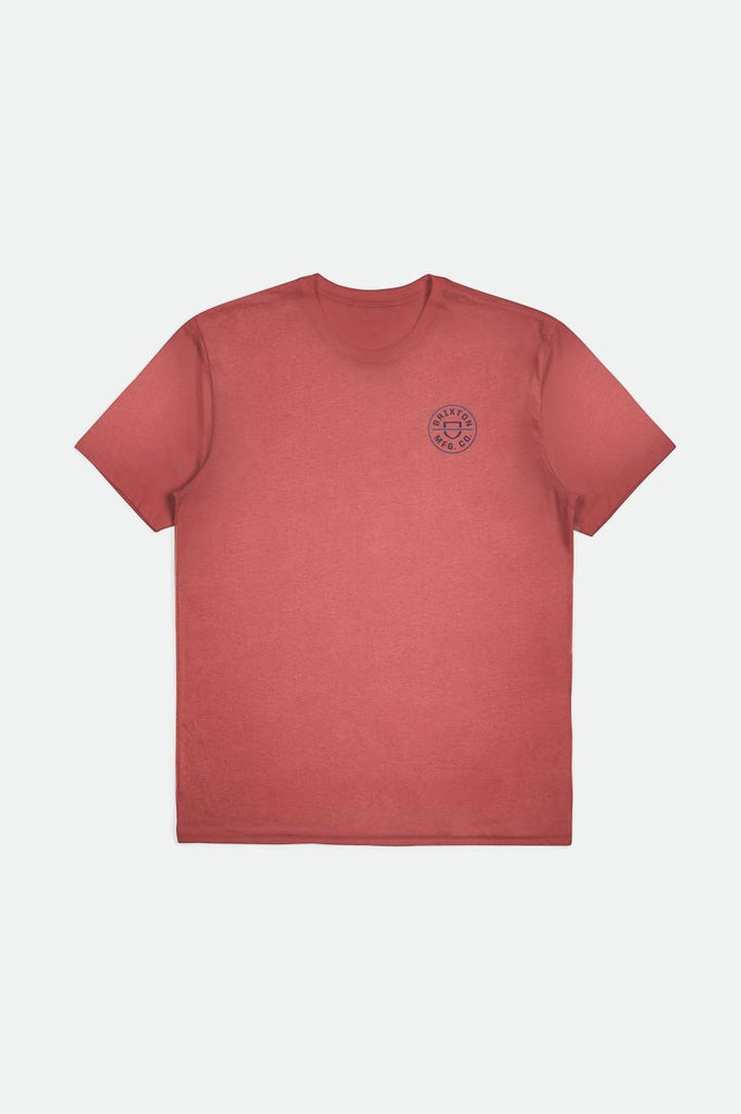 Brixton Crest II S/S Standard Tee - Dusty Cedar/Washed Navy/Pacific Blue