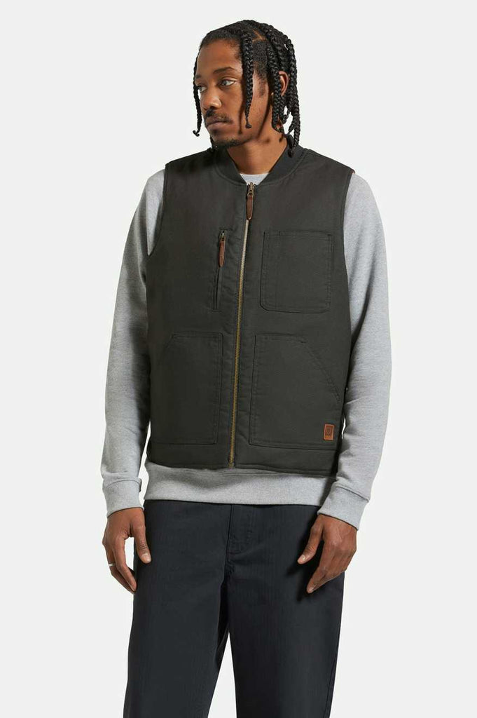 Men's Front Fit | Builders Abraham Reversible Vest - Washed Black/Rust Orange