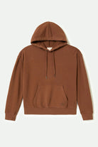 Women's Cross Loop French Terry Hoodie in the color Pinecone Brown - Front Product View