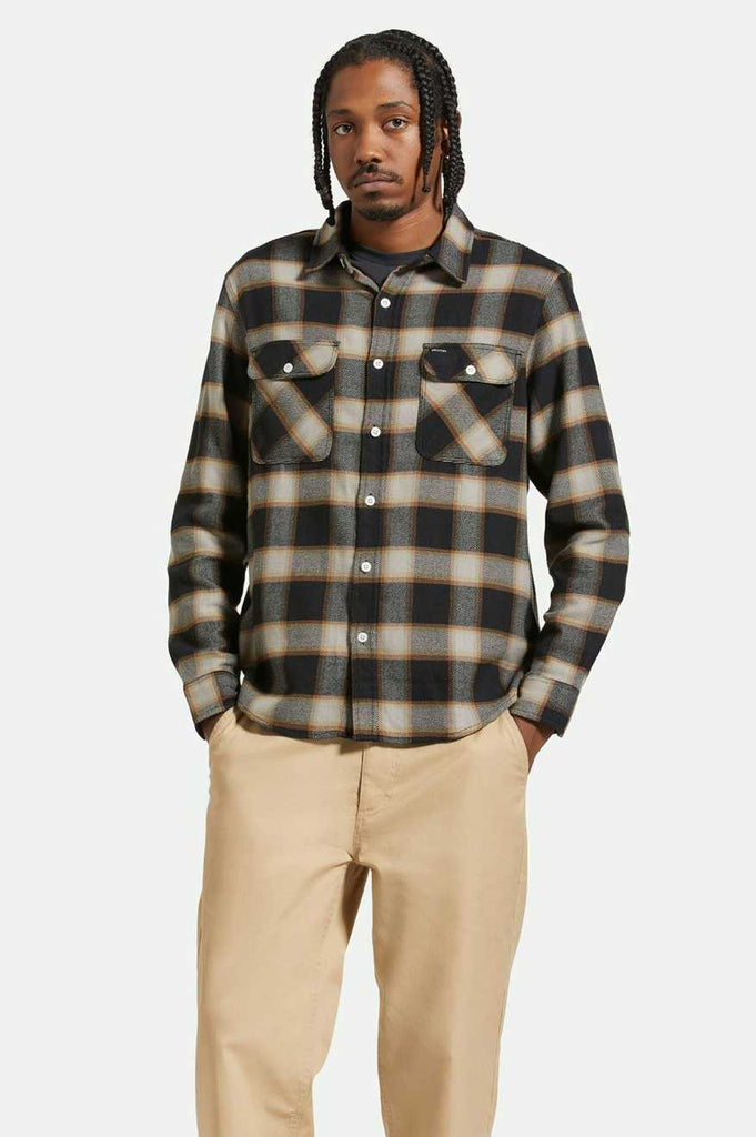 Brixton 20th Anniversary Bowery L/S Flannel - Black/Cream