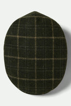 Unisex Barrel Flat Cap in the color Moss/Sand - Additional Laydown image