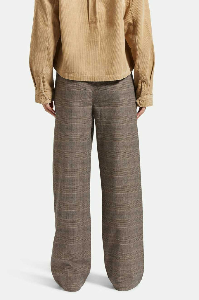 Brixton Ludlow Trouser Pant - Brown/Cream Houndstooth