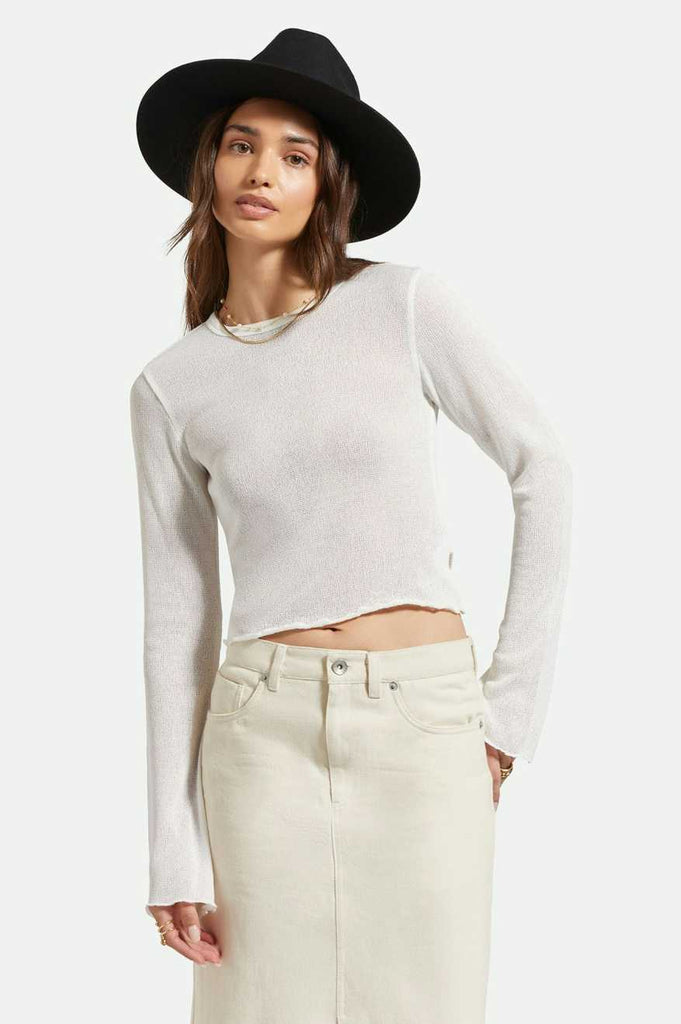 Brixton Sheer L/S Knit Top - Off White