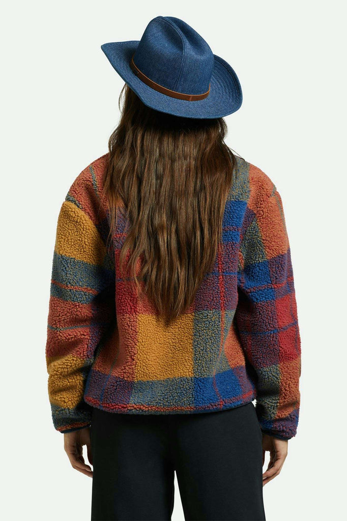 Brixton Women's Range 70's Cowboy Hat - Denim | Back fit